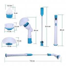 Electric Spin Scrubber Cordless Rechargeable Bathroom Scrubber Cleaning Brush Multi-functional with Replaceable Brush Heads Extension Handle