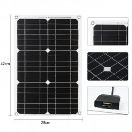 18W 12V Solar Panel Kit Off Grid Monocrystalline Module with Solar Charge Controller SAE Connection Cable Kits