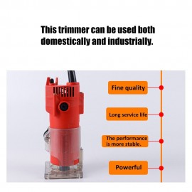 220V 30000rpm 1/4inch 6.35mm Multifunctional Portable Electric Trimmer Router Woodworking Engraving Trimming Machine Wood Working Tool