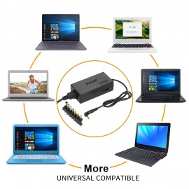 96W Universal Laptop Power Charger Adapter 8Pcs 12V to 24V Adjustable Portable Charger EU Plug