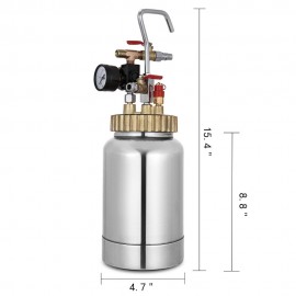 2L Pressure Pot Tank with Air Spray Gun and Regulator for Natural Stone Sprayer Putty Sprayer Paint Sprayer (Seal ring color send randomly)