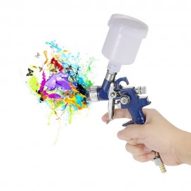 KKmoon 1.0mm Mini HVLP Air Spray Gun Airbrush Kit Touch Up Paint Sprayer Gravity Feed Air Brush Set Auto Car Painting for Spot Repair