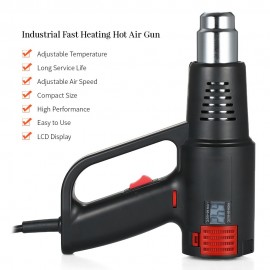 2000W Industrial Fast Heating Hot Air Gun LCD Digital Temperature-controlled High Quality Handheld Heat Blower Electric Adjustable Temperature Heat Gun Tool