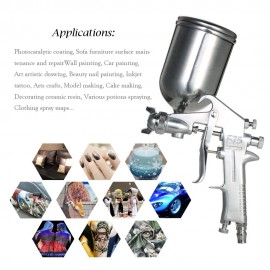 400ML Professional Gravity Feed Spray Gun Paint Sprayer Airbrush Set Stainless Steel 1.5mm Nozzle Auto Cars Painting for Spot Repair Face Paint
